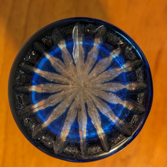 NWOT Vintage Cobalt Blue Glasses with Gold Trim - Picture 2 of 5